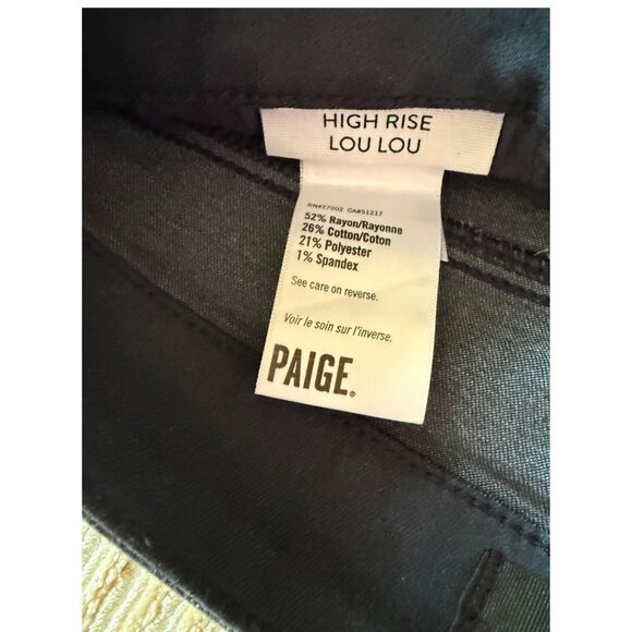 PAIGE Lou Lou Glitter Coated Flare Jeans 25 NWT - Picture 10 of 11